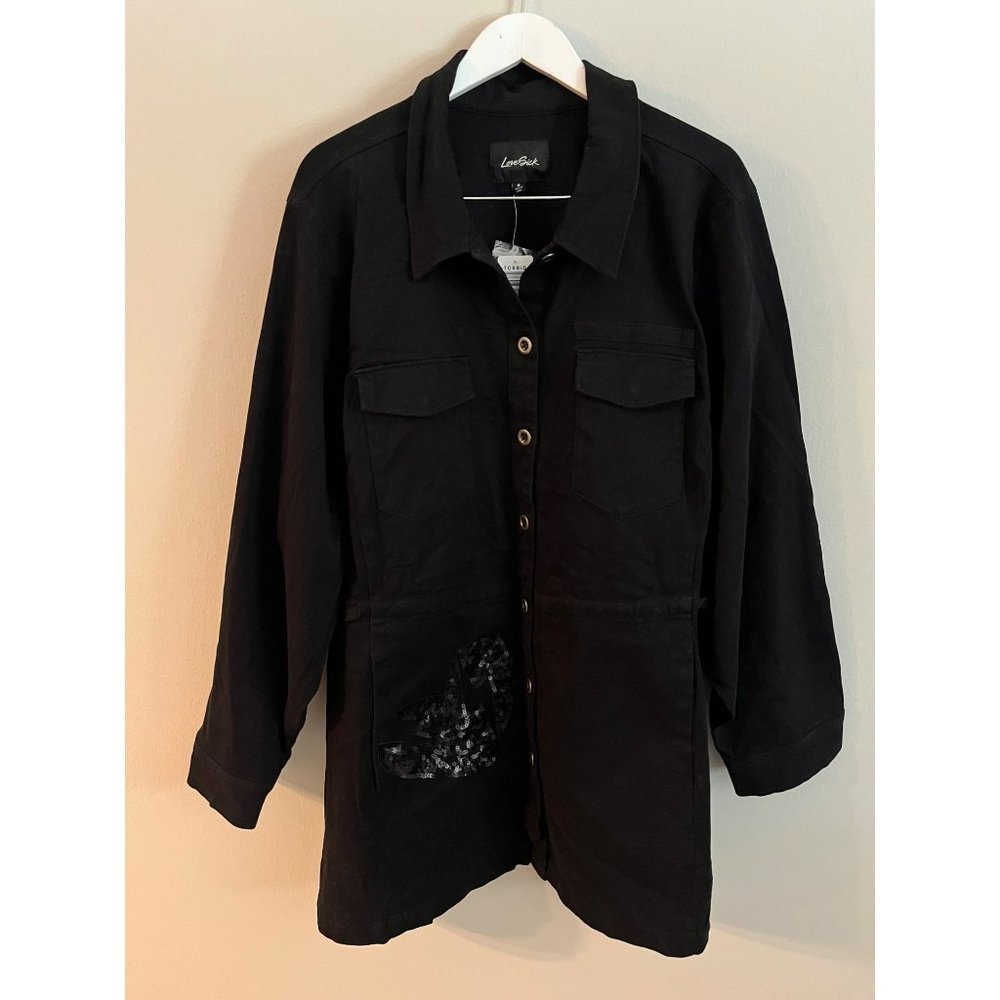 NEW Torrid LoveSick Skull Black Wash Twill Anorak Size 6X
